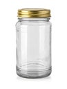 Empty glass jar isolated Royalty Free Stock Photo