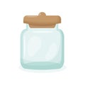 Empty glass jar isolated illustration on white background Royalty Free Stock Photo