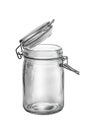 Empty glass jar isolated on white. Royalty Free Stock Photo