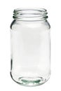 Empty glass jar isolated on a white background Royalty Free Stock Photo