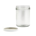 Empty glass jar isolated in white background Royalty Free Stock Photo