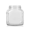 Empty glass jar isolated on white Royalty Free Stock Photo