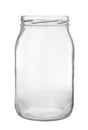 Empty glass jar for pickled food on white