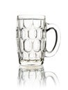 Empty glass mug of beer isolated on white Royalty Free Stock Photo