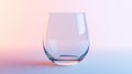 Empty Stemless Wine Glass Transparent on Gradient Background, Studio Shot Royalty Free Stock Photo