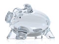 Empty glass piggy bank. 3D Royalty Free Stock Photo