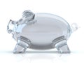 Empty glass piggy bank. 3D Royalty Free Stock Photo