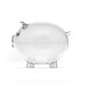 Empty glass piggy bank. Side view Royalty Free Stock Photo