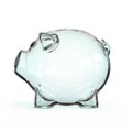 Empty glass piggy bank on white background 3d rendering Royalty Free Stock Photo