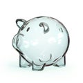 Empty glass piggy bank on white background 3d rendering Royalty Free Stock Photo