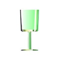 Empty glass shot for green alcoholic drinks vector illustration, isolated. Absinthe bar