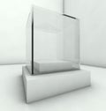 Empty glass showcase, 3d exhibition space