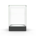 Empty glass showcase for exhibit isolated Royalty Free Stock Photo