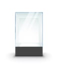 Empty Glass Showcase on pedestal. Museum glass box isolated advertising or business design boutique Royalty Free Stock Photo