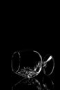 Empty glass silhouette isolated on black background Royalty Free Stock Photo