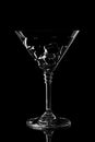 Empty glass silhouette isolated on black background Royalty Free Stock Photo
