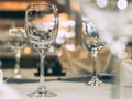 Empty glass on table with dining set Royalty Free Stock Photo