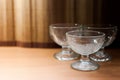 Empty glass vase for ice cream Royalty Free Stock Photo