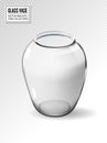 Empty glass vase. Vector realistic 3d illustration. Royalty Free Stock Photo