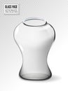 Empty glass vase. Vector realistic 3d illustration. Royalty Free Stock Photo