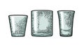 Empty glass vodka, whiskey, rum, tequila. Vector engraving black vintage Royalty Free Stock Photo