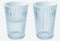 Empty glass for water illustration isolated on transparent background. Glass half empty or half full Royalty Free Stock Photo