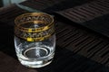 Empty glass for whiskey, brandy or bourbon