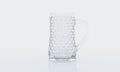 Empty glass on white background with  reflection . It clear and purity .  3D Rendering Royalty Free Stock Photo