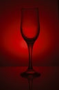 An empty glass of wine