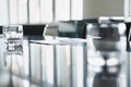 Empty Glasses On Conference Table Royalty Free Stock Photo