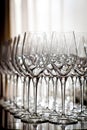 Empty glasses setting in restaurant Royalty Free Stock Photo