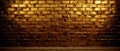 Empty gold old brick wall background texture for design With Copy Space Royalty Free Stock Photo