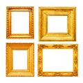 Empty gold painting frames