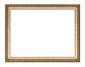 Empty golden carved wooden picture frame Royalty Free Stock Photo