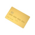 Empty Golden Credit Card Isolated on White.