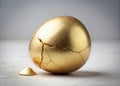Empty Golden Egg: A Minimalist Metaphor for Investment Scams and Financial Loss Royalty Free Stock Photo