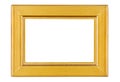 Empty golden painted wooden frame for photo or painting isolated on white background Royalty Free Stock Photo