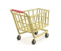 Empty golden shopping cart Royalty Free Stock Photo