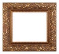 Empty golden vintage frame isolated Royalty Free Stock Photo