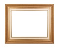 Empty golden vintage frame isolated on white Royalty Free Stock Photo