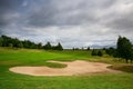 Empty golf course after rain Royalty Free Stock Photo