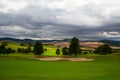 Empty golf course after rain Royalty Free Stock Photo