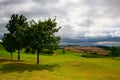 Empty golf course after rain Royalty Free Stock Photo