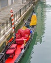 Empty Gondola Parked at Canal