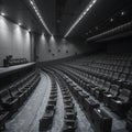 Empty grand auditorium seats under dramatic lighting ready for a performance or presentation Royalty Free Stock Photo