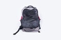 Empty gray backpack isolated on white background Royalty Free Stock Photo
