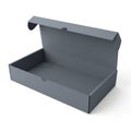 Empty gray cardboard shipping box with open lid Royalty Free Stock Photo
