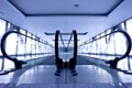 Empty gray escalator Royalty Free Stock Photo