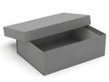 Empty gray rectangular storage box with open lid Royalty Free Stock Photo