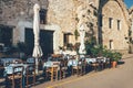 Empty greek cafe on Crete Island Royalty Free Stock Photo